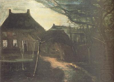 The Parsonage at Nuenen by Moonlight (nn04), Vincent Van Gogh